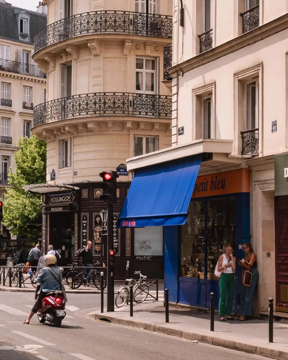 Paris streets with Parisian buildings in the background