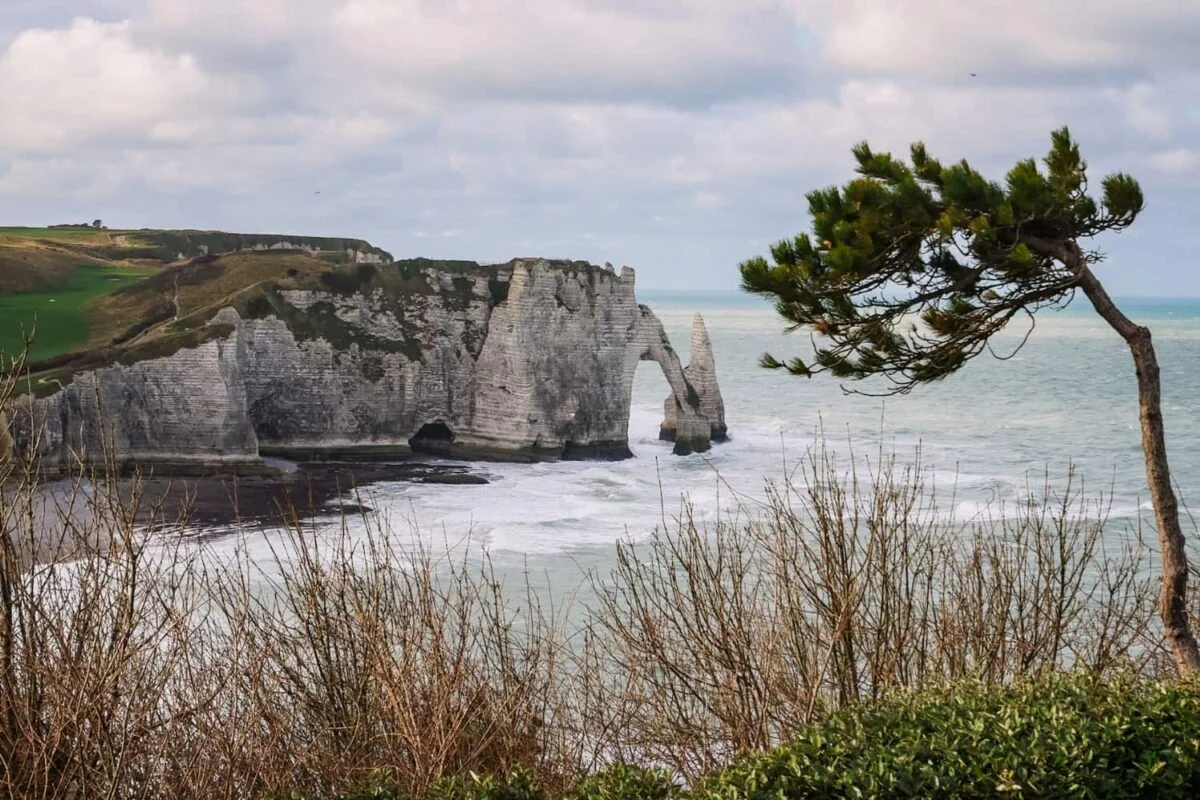 The cliffs of Étretat as seen from the Garden of Étretat