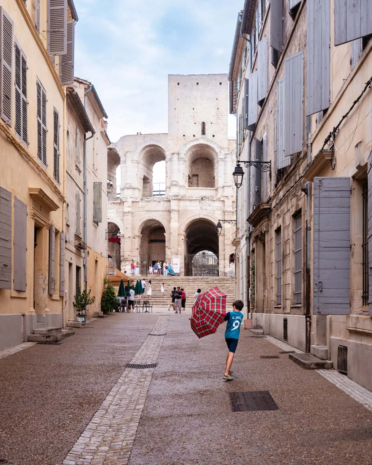 A view of the roman amphitheatre in Arles