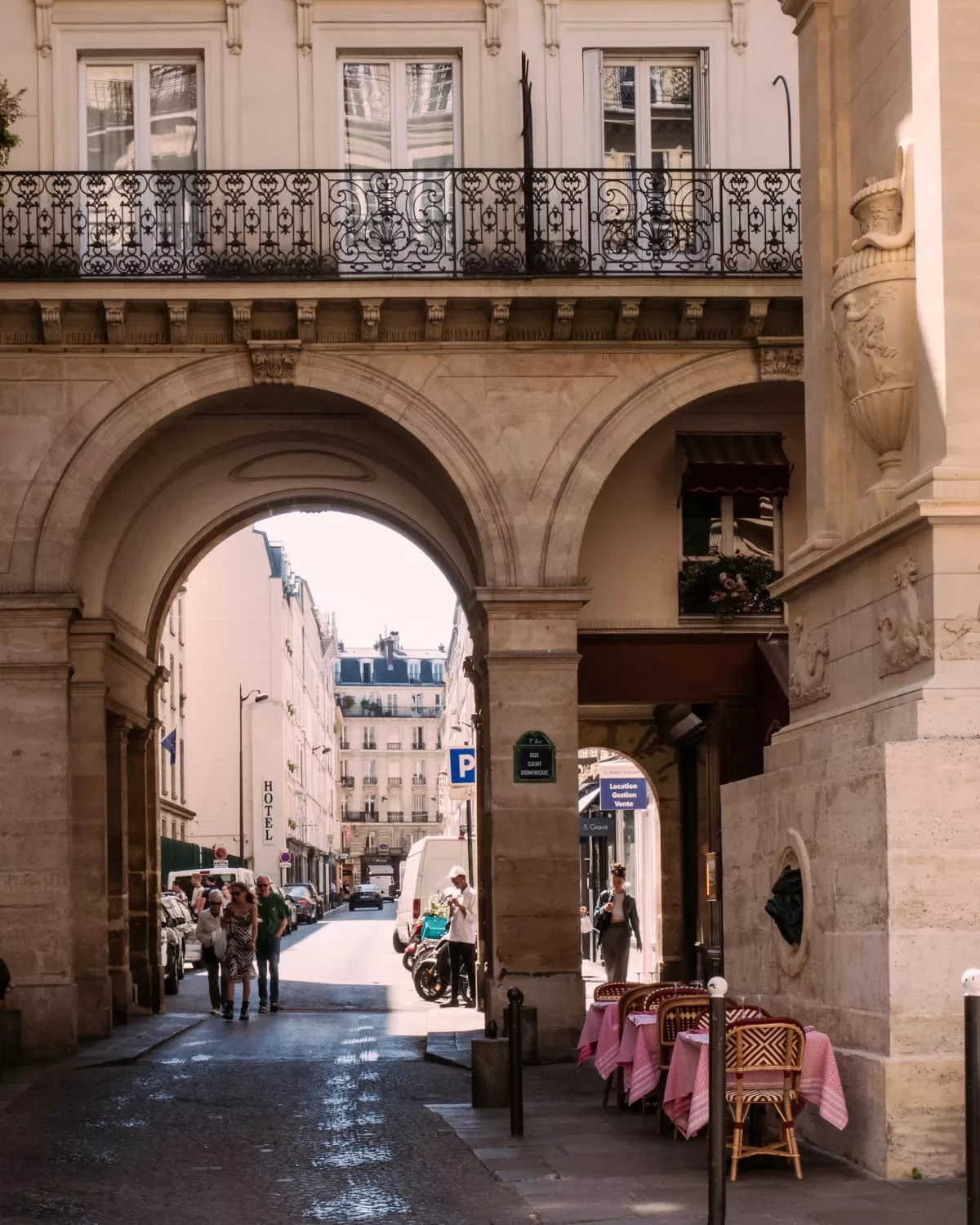 Paris streets with a Paris restaurant terrace